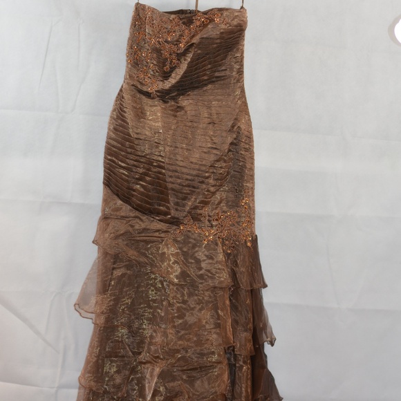 Beaded/Sequin/Tiered/Pleated Formal Prom SZ L Fiesta - Picture 1 of 14